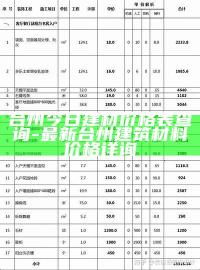 天津建筑材料价格查询，天津市材料信息价