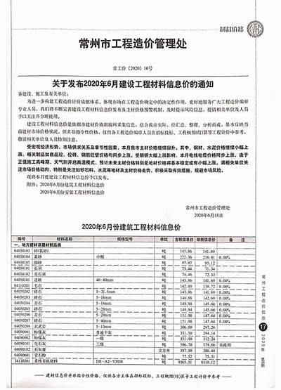 常州建筑材料价格查询及参考，常州建材信息指导价