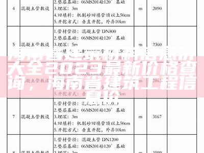 海南省建筑材料信息价大全2023最新价格查询，海南省建筑工程信息价